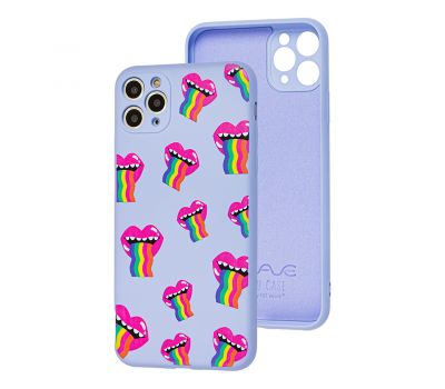 Чохол для iPhone 11 Pro Max Wave Fancy rainbow smile / lavender