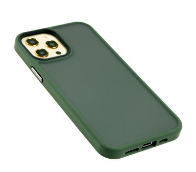 Чохол для iPhone 12 Pro Max Totu Shadow Matte Metal Buttons темно-зелений 2417233