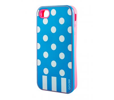 Накладка для iPhone 4 Araree Case Polka Dots синій