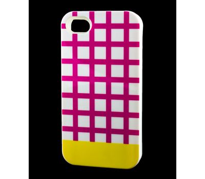 Накладка для iPhone 4 Araree Case клітинка фіолетовий / жовтий