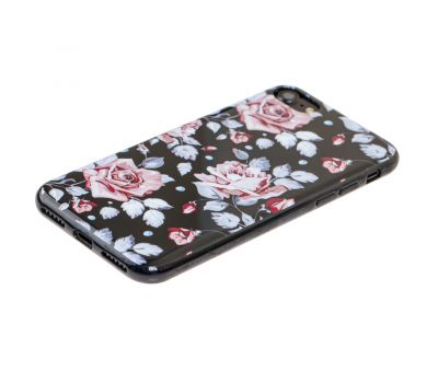 Чохол Glossy Flowers для iPhone 7/8 чорний з трояндами 2420723