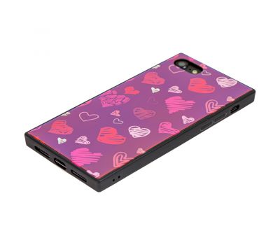 Чохол YCT для iPhone 7/8 прямокутний рожевий "серця" 2420914