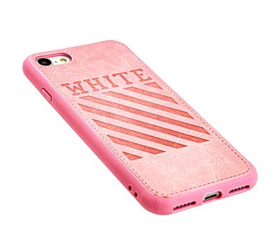 Чохол для iPhone 7 / 8 off-white leather рожевий 2422317