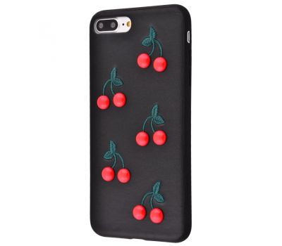 Чохол Cherry для iPhone 7 Plus / 8 Plus чорний еко-шкіра