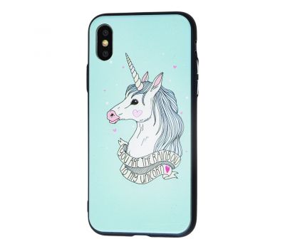 Чохол для iPhone X / Xs "єдиноріг білий"