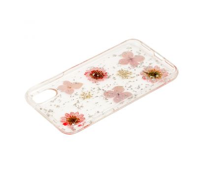 Чохол Nature Flowers для iPhone X / Xs рожевий гербарій 2425374