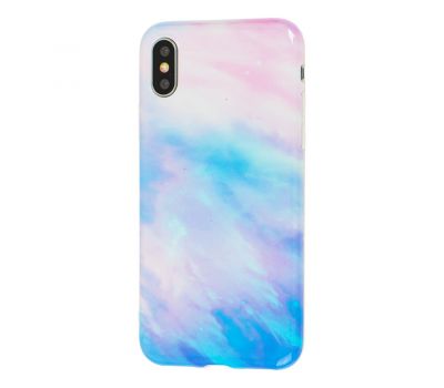 Чохол Light Mramor для iPhone X/Xs case 360 ​​рожево-блакитний