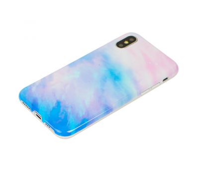 Чохол Light Mramor для iPhone X/Xs case 360 ​​рожево-блакитний 2425332