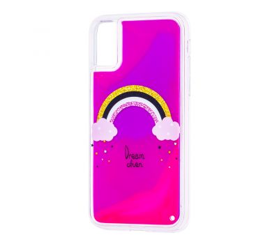 Чохол Neon пісок для iPhone X / Xs рожево-фіолетовий веселка 2425594