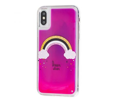 Чохол Neon пісок для iPhone X / Xs рожево-фіолетовий веселка