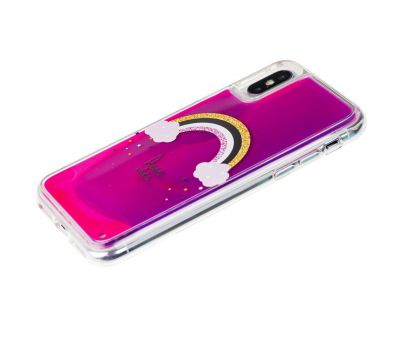 Чохол Neon пісок для iPhone X / Xs рожево-фіолетовий веселка 2425595