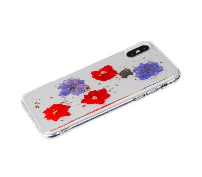 Чохол Nature Flowers для iPhone X / Xs фіолетово-червоний 2425983