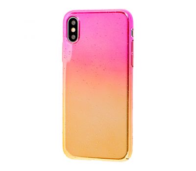 Чохол Summer Rain для iPhone X / Xs краплі дощу рожево-золотистий