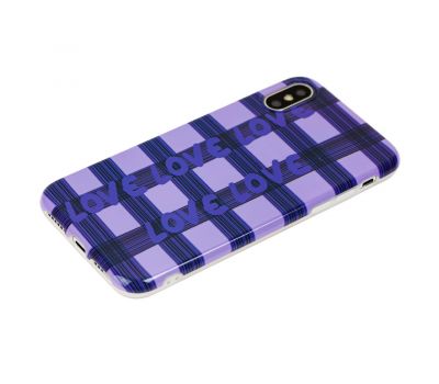 Чохол Violet для iPhone X / Xs glossy "Love" фіолетовий 2426114
