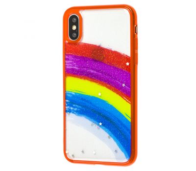 Чохол для iPhone X / Xs Colorful Rainbow червоний