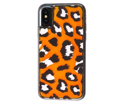 Чохол Neon пісок для iPhone X / Xs помаранчевий "леопард"