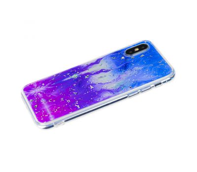 Чохол для iPhone X / Xs Galaxy рожево-синій 2426096