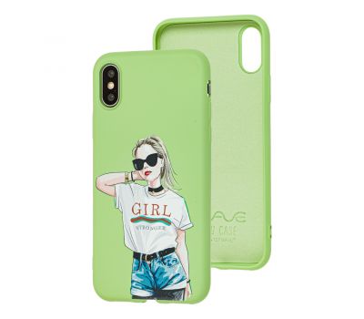 Чохол для iPhone X / Xs Wave Fancy stranger girl / mint gum