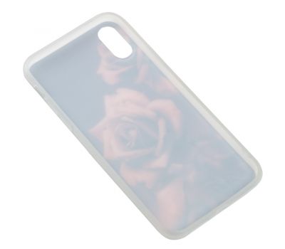Чохол для iPhone X силікон перламут троянда 2427758