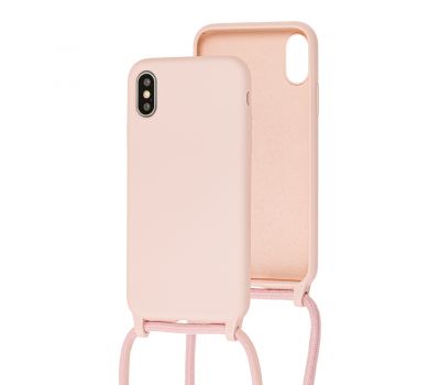 Чохол для iPhone Xs Max Lanyard with logo pink sand