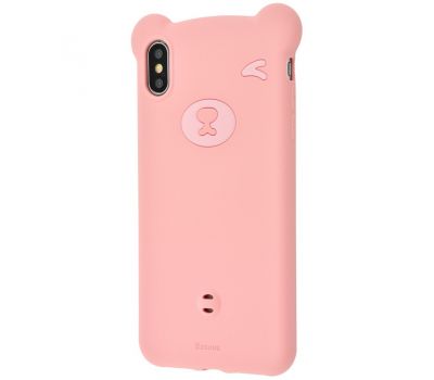 Чохол для iPhone Xs Max Baseus Bear silicone рожевий