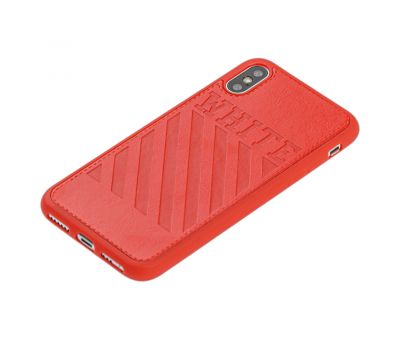 Чохол для iPhone Xs Max off-white leather червоний 2430648