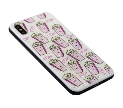 Чохол для iPhone Xs Max блискітки print + popsocket "попкорн" 2430948