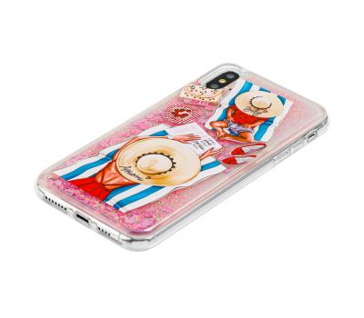 Чохол для iPhone Xs Max блискітки вода "mother with daughter at sea" 2430046