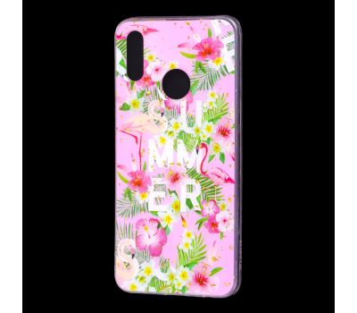 Чохол для Huawei P Smart 2019 Flowers Confetti "рожеві квіти"