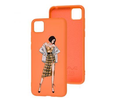 Чохол для Huawei Y5p Wave Fancy plaid skirt girl / peach