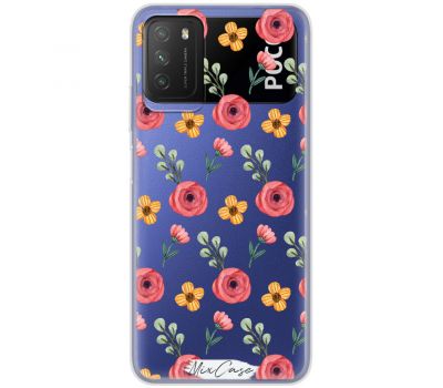 Чохол для Xiaomi Poco M3 Mixcase квіти дизайн 8