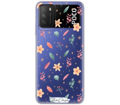 Чохол для Xiaomi Poco M3 Mixcase квіти 3