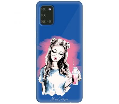 Чохол для amsung Galaxy A31 (A315) Mixcase дівчина в окулярах