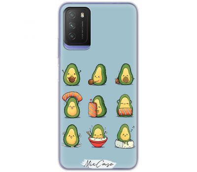 Чохол для Xiaomi Poco M3 Mixcase авокадо дизайн 9