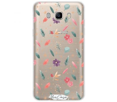 Чохол для Samsung Galaxy J5 2016 (J510) Mixcase квіти фіолетові та рожеві квіти у ві