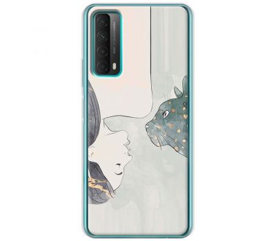 Чохол для Huawei P Smart 2021 / Y7A Mixcase дівчина та кішка