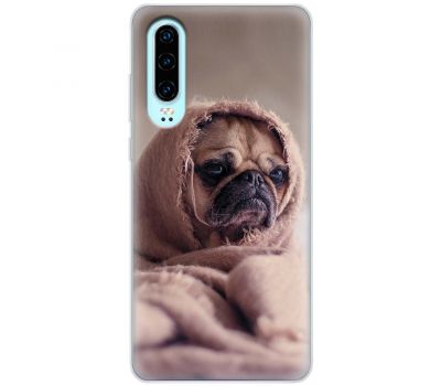 Чохол для Huawei P30 Mixcase мопс у пледі