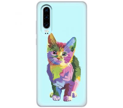 Чохол для Huawei P30 Mixcase кольоровий котик