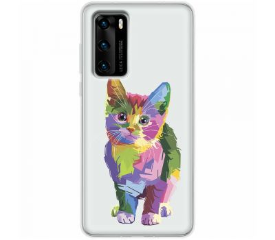 Чохол для Huawei P40 Mixcase кольоровий котик
