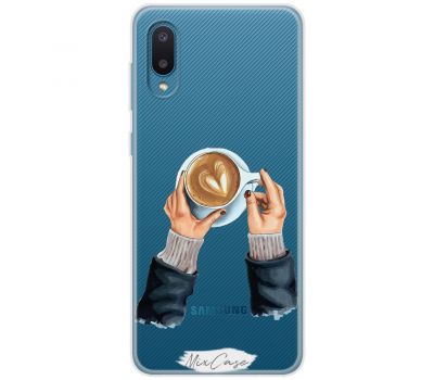 Чохол для Samsung Galaxy A02 (A022) Mixcase кава з серцем