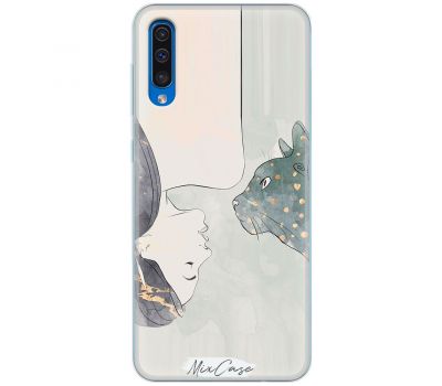 Чохол для Samsung Galaxy A50 (A505) Mixcase дівчина та кішка