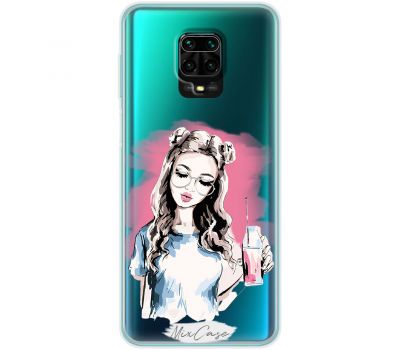 Чохол для Xiaomi Redmi Note 9S/9 Pro Mixcase дівчина в окулярах