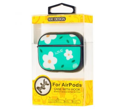 Чохол для AirPods Pro Young Style зелений ромашка 2468838