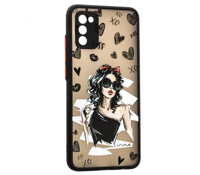 Чохол для Samsung Galaxy A02s (A025) Wave Cartoon black dress