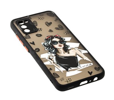 Чохол для Samsung Galaxy A02s (A025) Wave Cartoon black dress 2490862