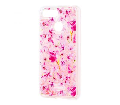 Чохол для Xiaomi Redmi 6 Блискучі вода рожевий "рожеві квіти"