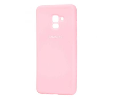 Чохол для Samsung Galaxy A8+ 2018 (A730) Silicone cover рожевий