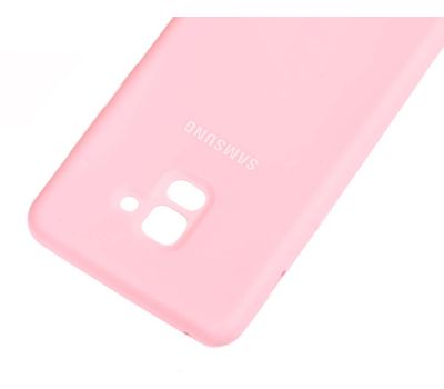 Чохол для Samsung Galaxy A8+ 2018 (A730) Silicone cover рожевий 2505019