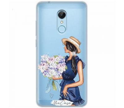 Чохол для Xiaomi Redmi 5 Mixcase стрази дівчина з квітами