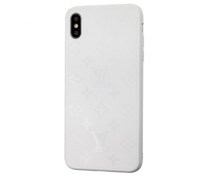 Чохол для iPhone Xs Max glass LV білий